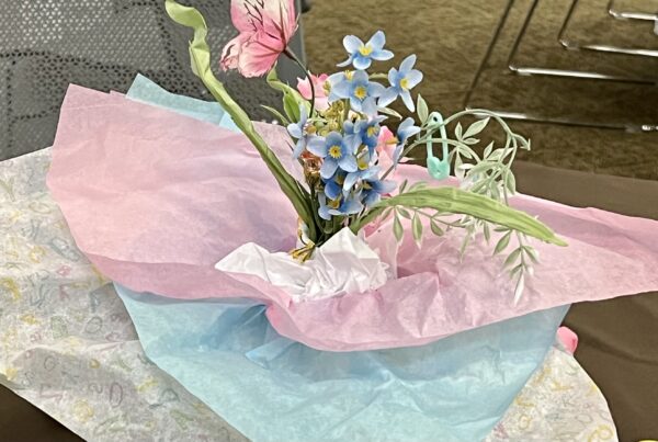 Pastel flower arrangement.